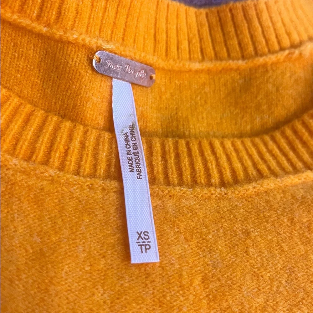 NWT Free People‎ Luna Pullover in Bright Marigold Size XS
